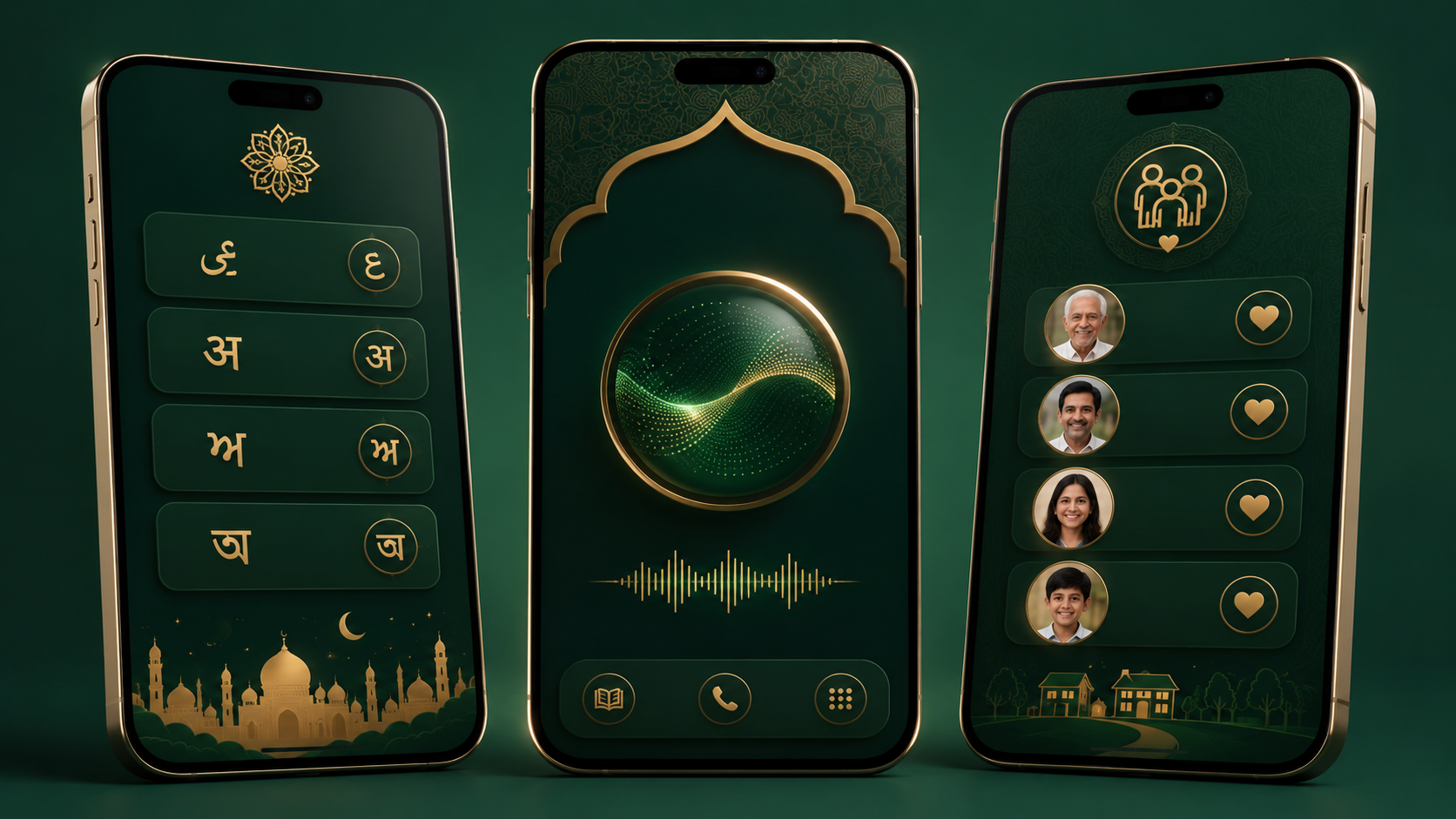 Sahaara AI app mockups on phones